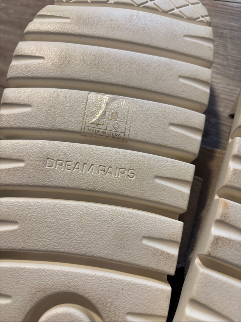 Double-Buckle Beige Suede Women’s Slide Sandals - Picture 7 of 8